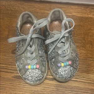 Golden Goose Silver Glitter Kids Sneakers 28